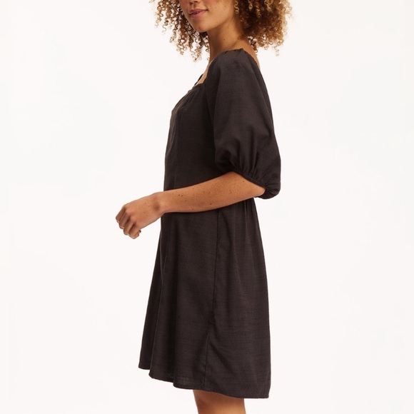 Billabong Black Paradise Mini Puff Sleeve Summer Dress - Picture 3 of 8
